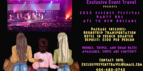 2023 Essence Festival Party Bus and Hotel Package