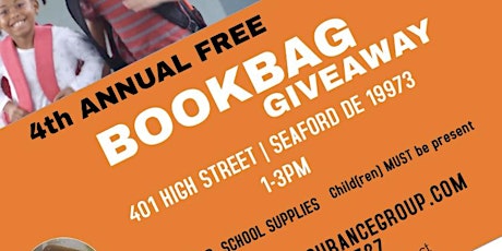 4th Annual FREE BOOKBAG and school supplies Giveaway