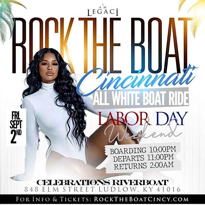 ROCK THE BOAT CINCINNATI ALL WHITE BOAT RIDE PARTY LABOR DAY WEEKEND 2022 image