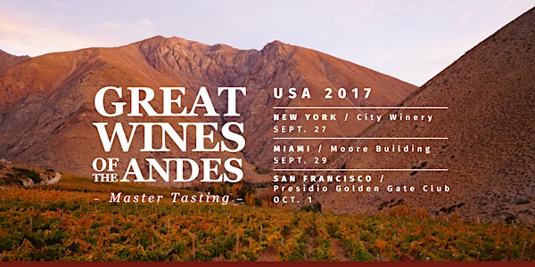 Great Wines of the Andes 2017: Grand Tasting - New York City - Confirmed Trade Ticket 