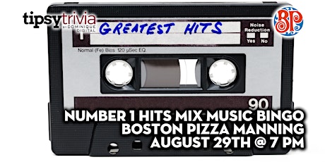 Tipsy Trivia's Number One Hits Music Bingo - Aug 29th 7pm - BP Manning