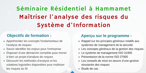 Séminaire Résidentiel à Hammamet :  Maîtriser l'analyse des risques du Système d’Information