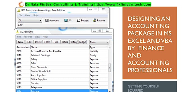 Designing an Accounting Package - in MS Excel & VBA