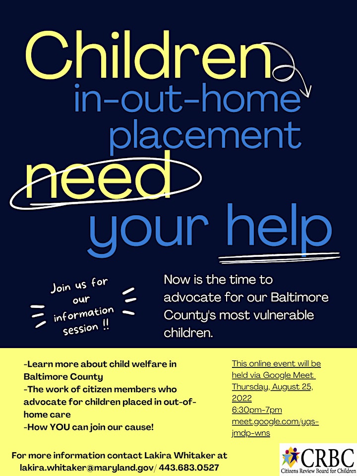 Maryland Citizens Review Board for Children Information Session image