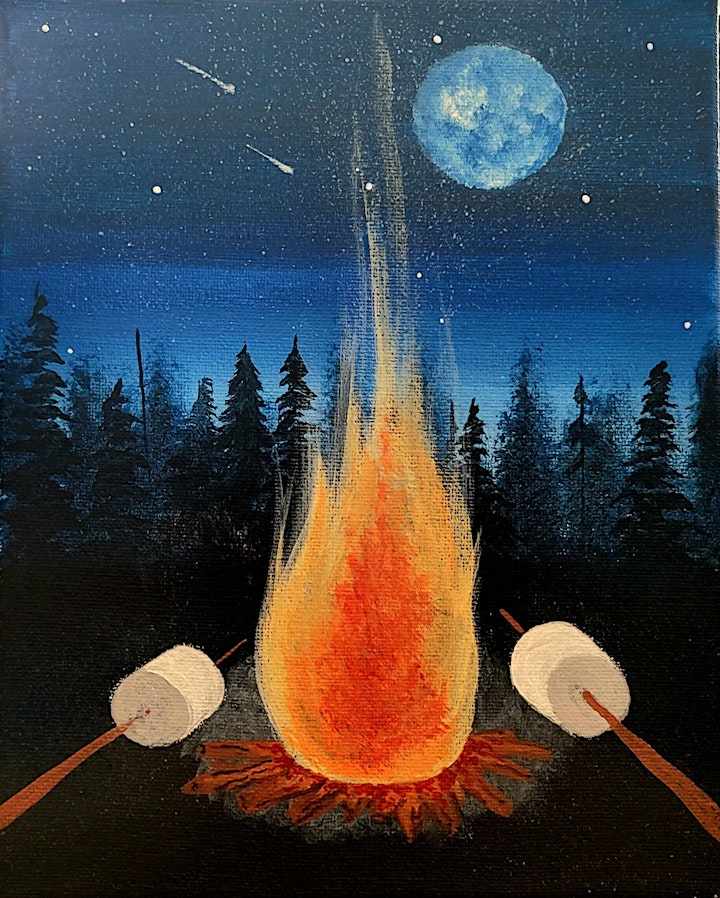 "Mallows at Midnight"-- PNW Paint Night Paint and Sip image