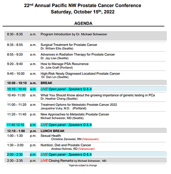 22nd Annual Pacific Northwest Prostate Cancer Conference image