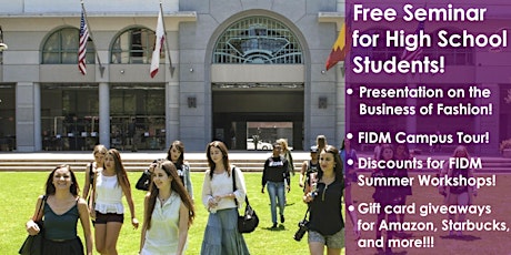 FREE FIDM Los Angeles Business of Fashion Seminar and Campus Tour primary image