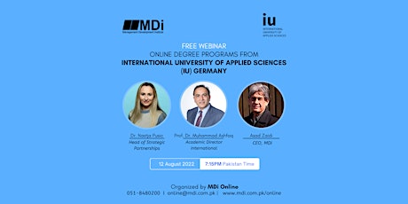 FREE Webinar  on International Online Degrees from IU Germany
