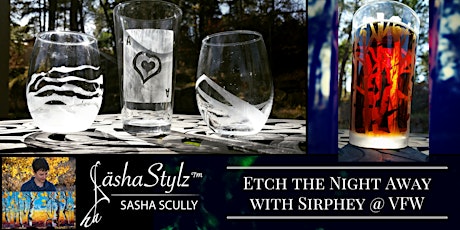 Etch the Night Away Beer Pints and Wine Tumblers | SäshaStylz™ Art Night!!  primary image