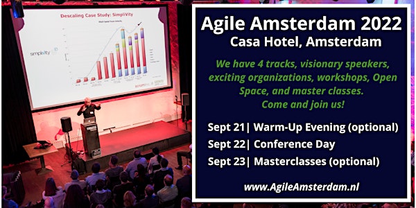 Agile Amsterdam 2022 | Conference and optional Master Classes