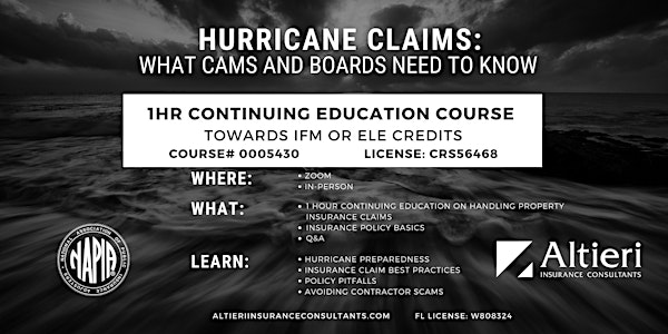 Continuing Education Course for CAMs - 1 HR towards Insurance or Electives