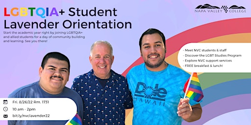 Napa Valley College LGBTQIA+ Student Lavender Orientation