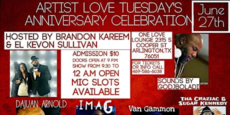 Artist Love Tuesday's Anniversary Celebration primary image