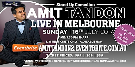 Amit Tandon LIVE IN MELBOURNE Standup Comedy Afternoon Show (3.30PM) primary image