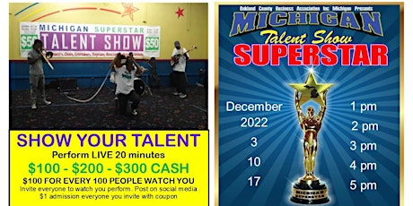 MICHIGAN SUPERSTAR   SHOW YOUR TALENT at LAKESIDE MALL,  Dec 3, 10, 17