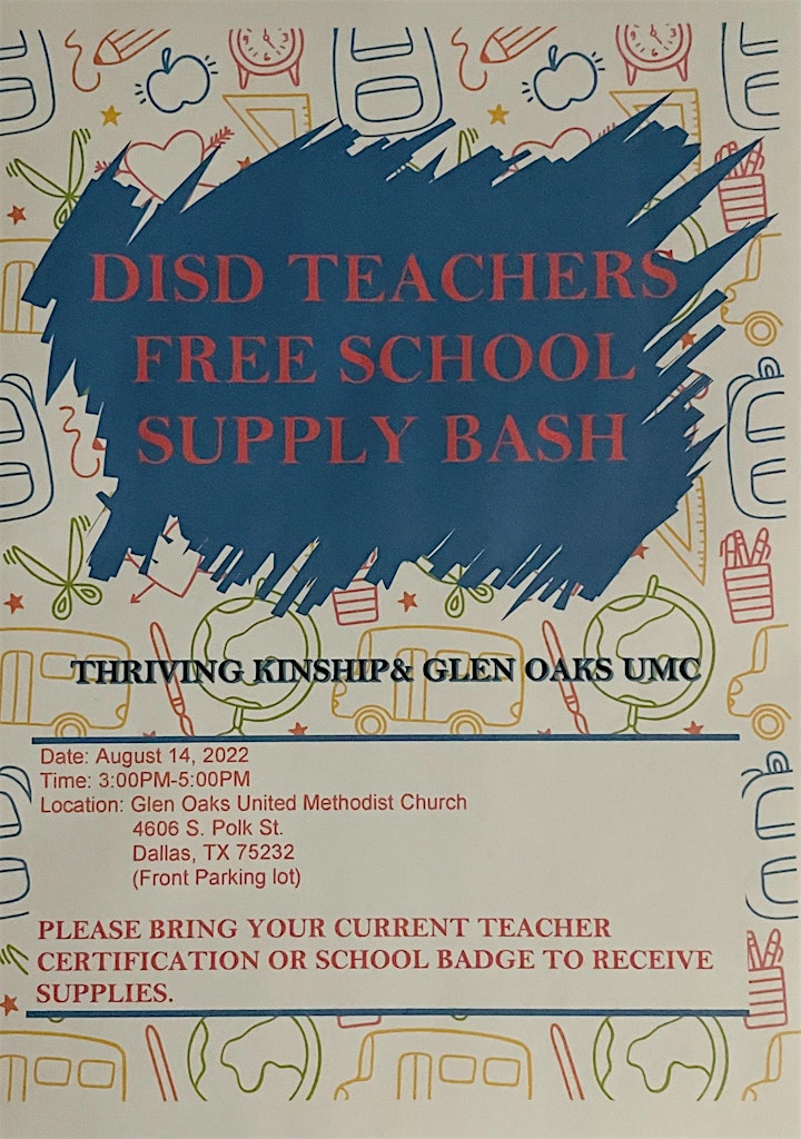 DISD TEACHERS FREE SCHOOL SUPPLY BASH image