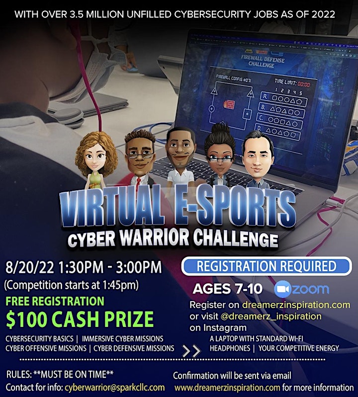 $100 Virtual Esports CyberWarrior Challenge (Ages 7-10) image