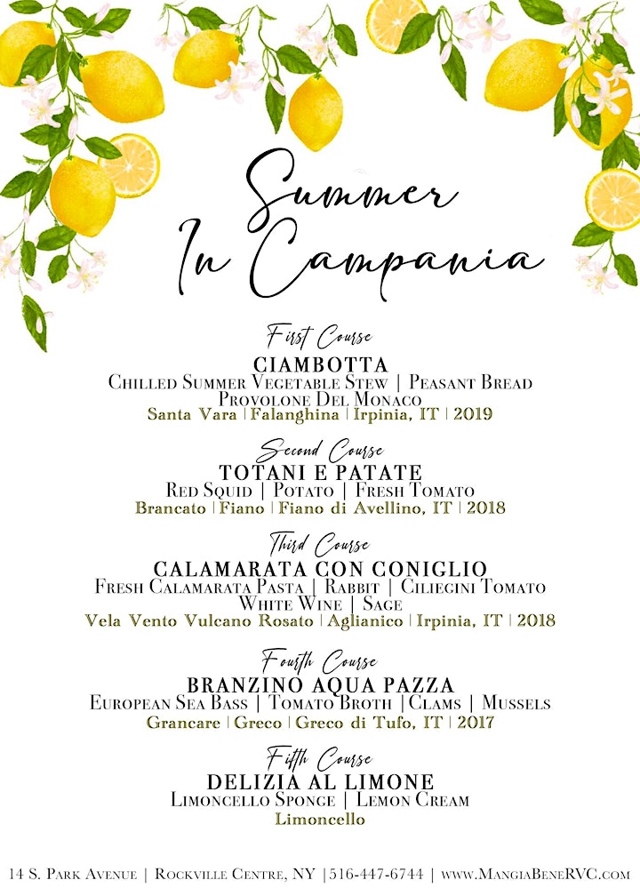 Quatro Staggioni Wine Dinner Series: Summer in Campania image