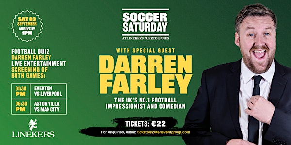 Soccer Saturday at Linekers Puerto Banus with comedian Darren Farley