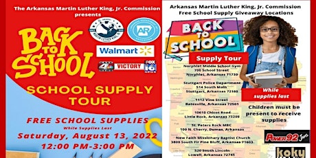 Back to School Supply Statewide Tour