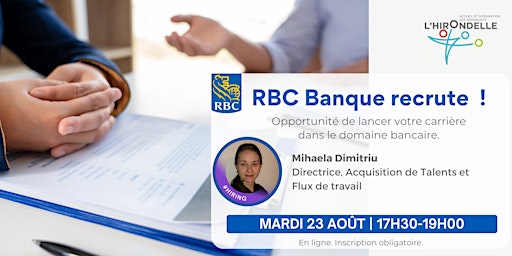 Séance d'information et de recrutement avec la RBC. primary image