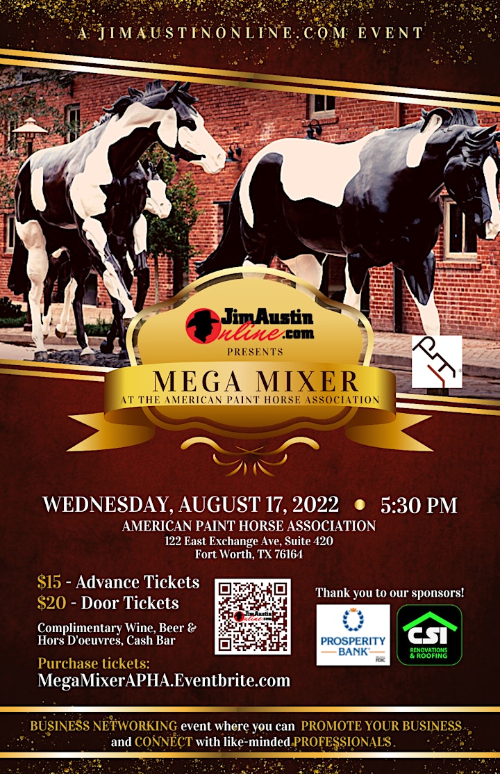JAO Mega Mixer at the American Paint Horse Association - 8/17 @5:30PM image