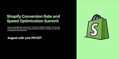 Shopify Conversion Rate And  Speed Optimization Summit