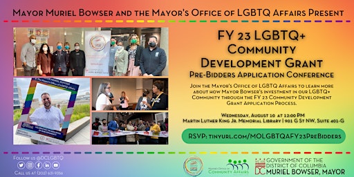 FY23 LGBTQ+ Community Development Grant Pre-Bidders Conference