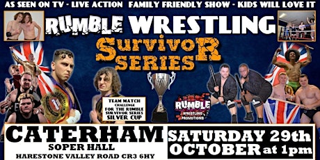 Rumble Wrestling  returns to Caterham - KIDS FOR A FIVER - Limited Offer