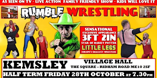 Rumble Wrestling  returns to  KEMSLEY - KIDS FOR A FIVER - Limited Offer