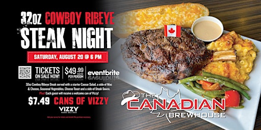 32oz Cowboy Ribeye Steak Night | Spruce Grove