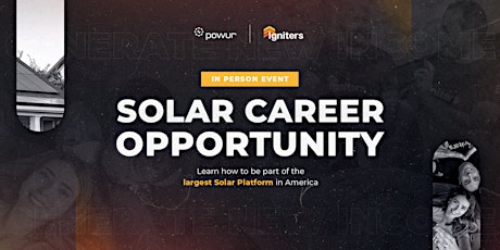 Solar Business Opportunity - In person event