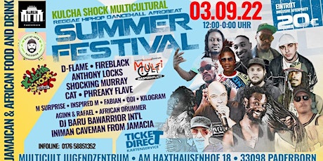 SUMMER FESTIVAL Paderborn - Reggae // Hip-Hop // Dancehall // Afrobeat