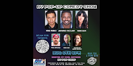 AV Pop Shop Comedy Show (Kris Rubio, Jamario McClain, Nikki Bon, Mike Kim) primary image