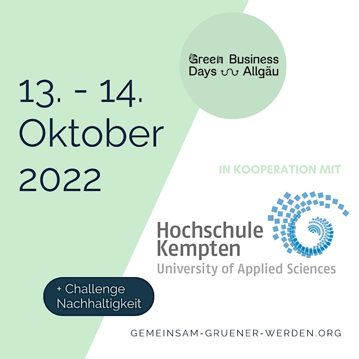 Challenge Nachhaltigkeit im Rahmen der Green Business Days Allgäu 2022: Bild 