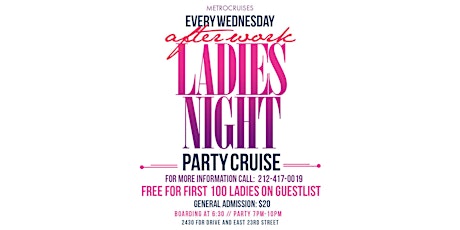 Canceled-WEDNESDAY AFTERWORK PARTY CRUISE //Ladies Night primary image