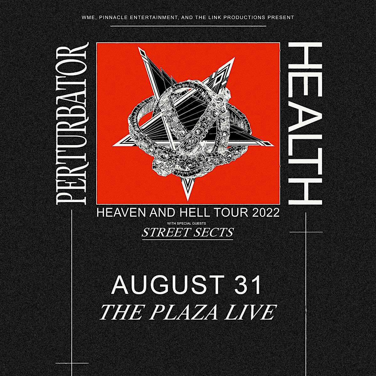 Perturbator, HEALTH, and Street Sects in Orlando at Plaza Live.