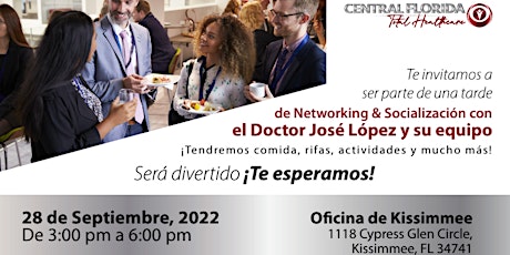 Te invitamos a ser parte de una tarde  de Networking con el Dr. José López