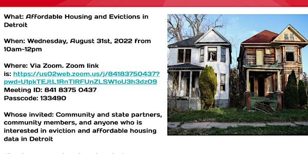 Affordable Housing and Evictions in Detroit