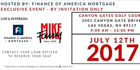 Mike Ferry - Live - Presented by Finance of America Mortgage - Exclusive Event primary image