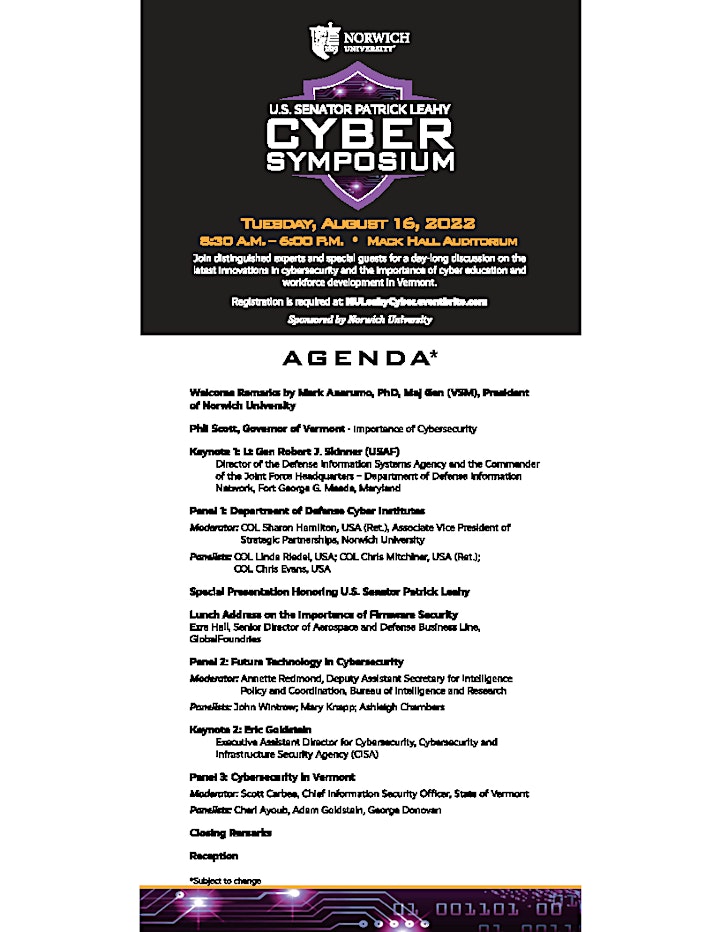 Senator Patrick Leahy Cyber Symposium image