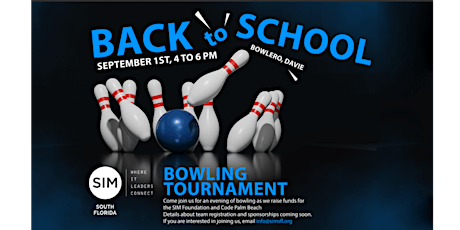 Imagem principal do evento Back to School Bowling Tournament Fundraiser