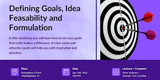 Defining goals, Idea feasibility & formulation