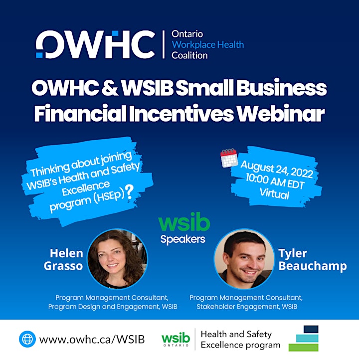 OWHC & WSIB Small Business Financial Incentives Webinar image