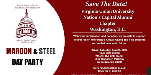 VUU-Nation's Capital Chapter Maroon And Steel Day Party