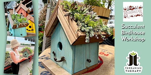 In-Person Succulent Birdhouse Workshop at the Reindollar Carriage House!