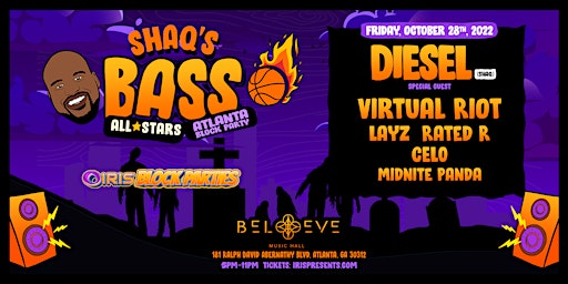 DJ DIESEL, VIRTUAL RIOT ,+  | Fri Oct 28 SHAQ's Bass All-Stars  BLOCK PARTY