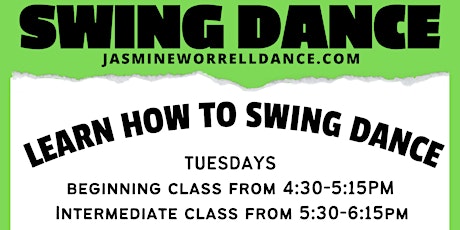 Beginning Swing  Dance 4-wk Series. Small Class Size! No partner needed.