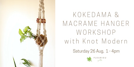Kokedama & Macrame Workshop - Fleurieu Gifts & Knot Modern primary image