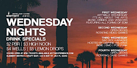 Wednesday Nights @ Element Bistro | Weekly Rotating Events